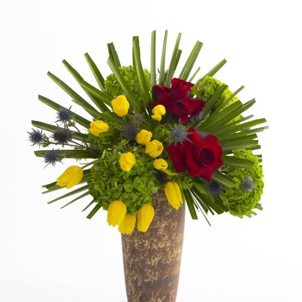 flowers-brown vase