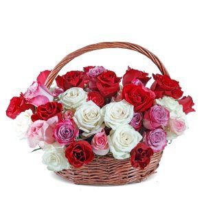 basket of rose Mix rose 60