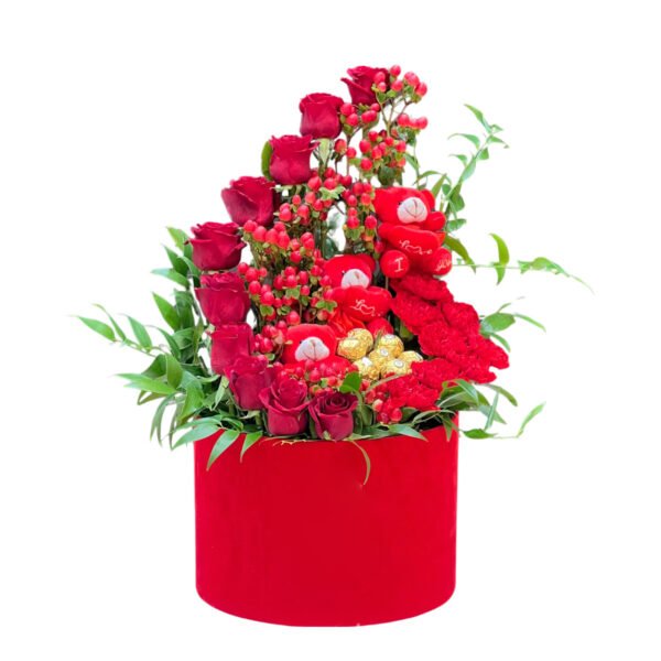 Red Round flowers Box
