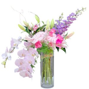 tall vase of flowers