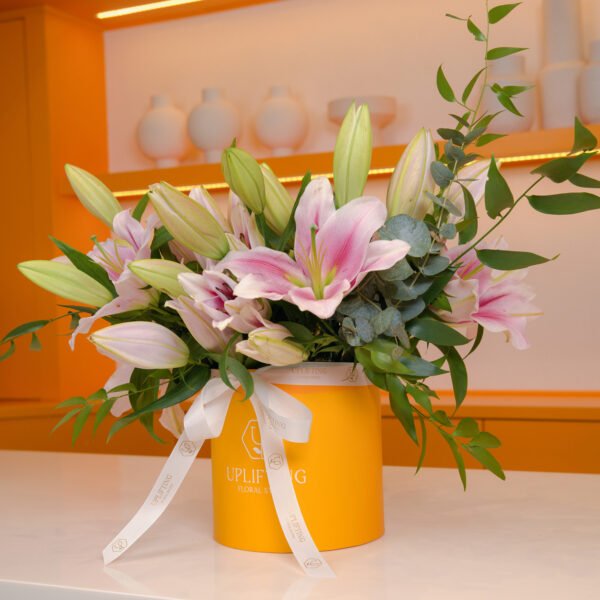 "uplifting floral Studio": Lillies in box
