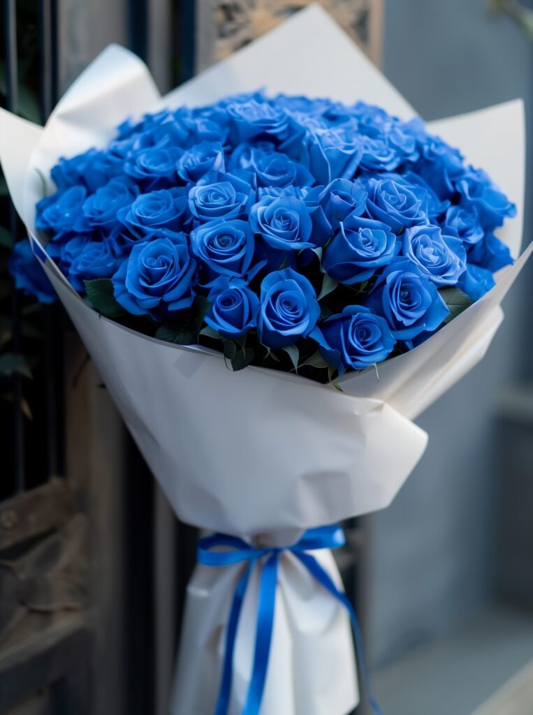 Blue Birthday Roses Blue Roses Bouquet β uplifting floral studio