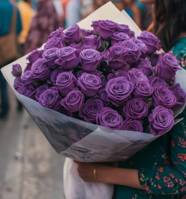 purple-roses-bouquet