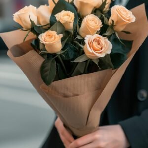 small cream rose bouquet