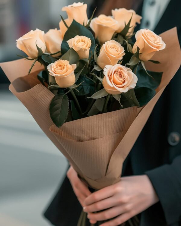 small cream rose bouquet