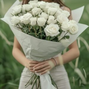 white rose bouquet