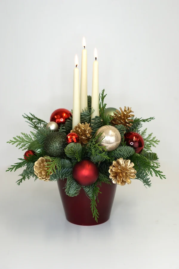 Christmas Red Table Pot Decor