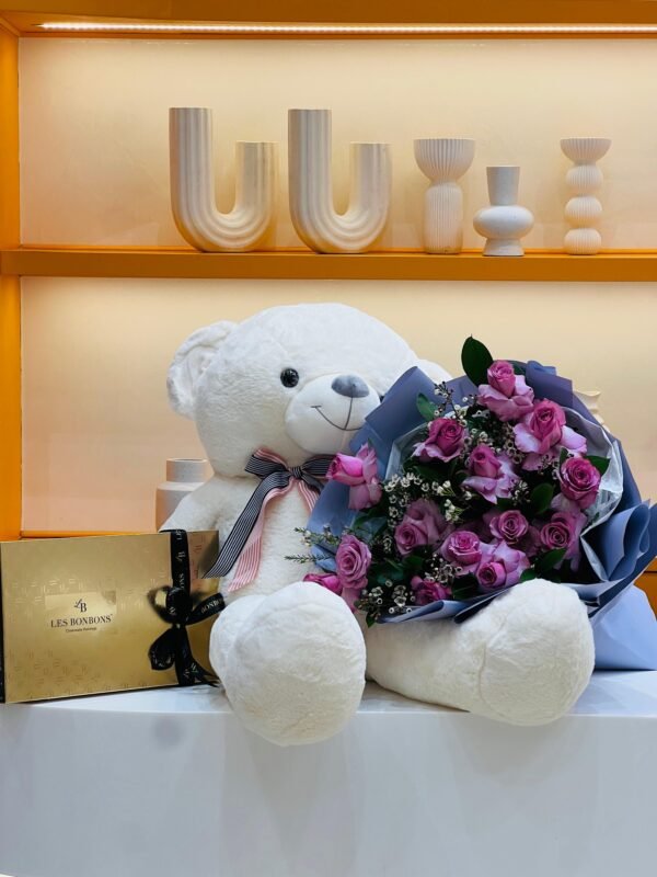 Valentines Combo Rose Bouquet Chocolate Teddy