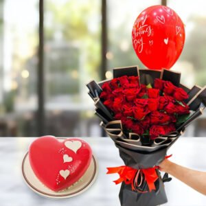 Valentine Combo-bouquet-cake-n-balloon