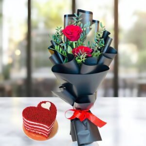 Valentine-Combo-Red-rose-bouquet-n-cake