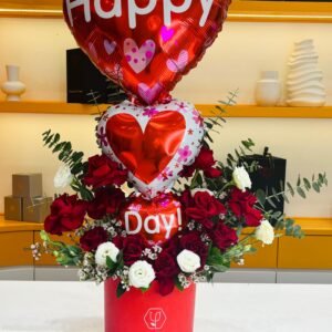 balloons-red-rose-and-white-rose